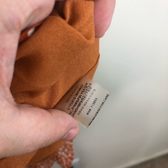 NWT Sugar lips Burnt orange white polka dot wrap dress size xs - Picture 12 of 14